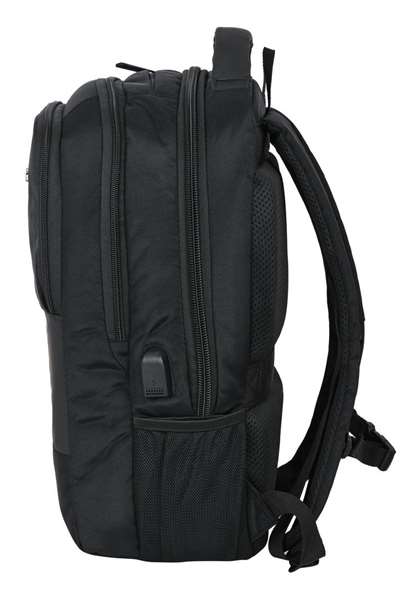 Safta Business - Sac à dos portable 15,6 pouces avec compartiment pour tablette et port USB pour ordinateur portable, nylon 900D - Noir
