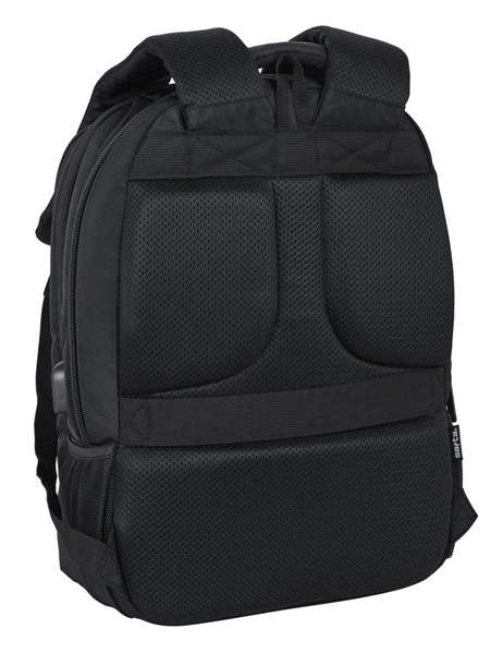 Safta Business - Sac à dos portable 15,6 pouces avec compartiment pour tablette et port USB pour ordinateur portable, nylon 900D - Noir