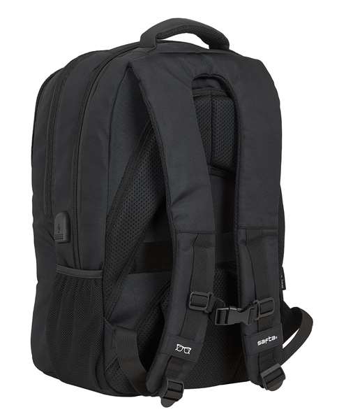 Safta Business - Sac à dos portable 15,6 pouces avec compartiment pour tablette et port USB pour ordinateur portable, nylon 900D - Noir