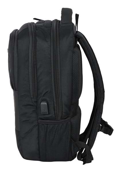 Safta Business - Sac à dos portable 15,6 pouces avec compartiment pour tablette et port USB pour ordinateur portable, nylon 900D - Noir