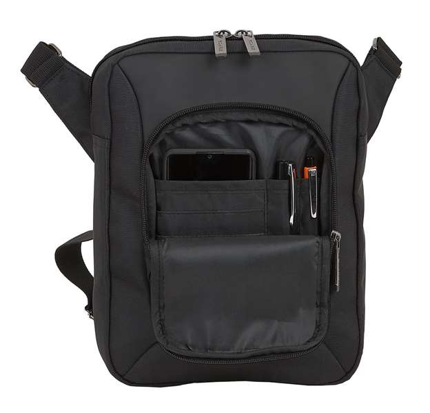 Safta Bandolera Business - Sac bandoulière pour tablette 10,6" (900D Nylon + Cuir PVC, Noir)