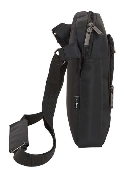 Safta Bandolera Business - Sac bandoulière pour tablette 10,6" (900D Nylon + Cuir PVC, Noir)