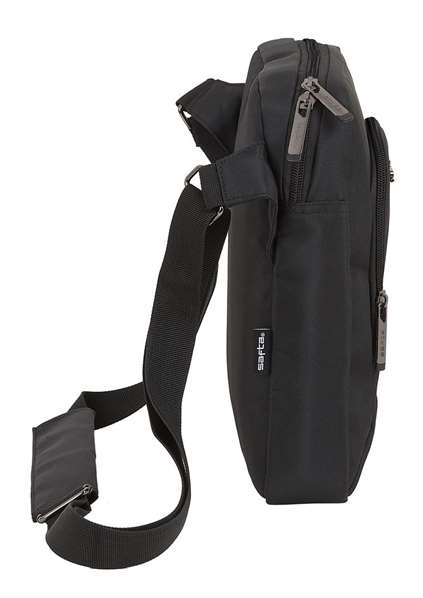 Safta Bandolera Business - Sac bandoulière pour tablette 10,6" (900D Nylon + Cuir PVC, Noir)