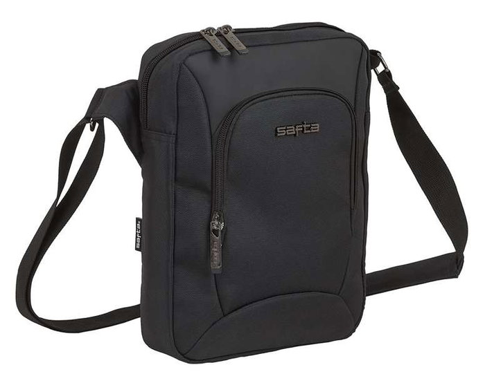 Safta Bandolera Business - Sac bandoulière pour tablette 10,6" (900D Nylon + Cuir PVC, Noir)