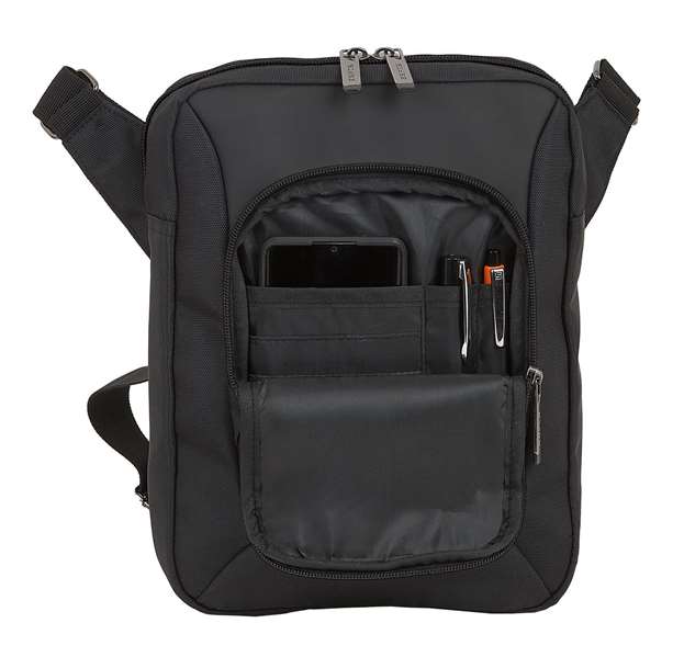 Safta Bandolera Business - Sac bandoulière pour tablette 10,6" (900D Nylon + Cuir PVC, Noir)