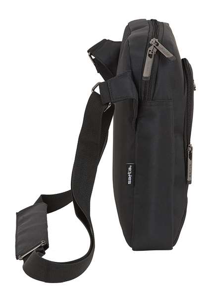 Safta Bandolera Business - Sac bandoulière pour tablette 10,6" (900D Nylon + Cuir PVC, Noir)
