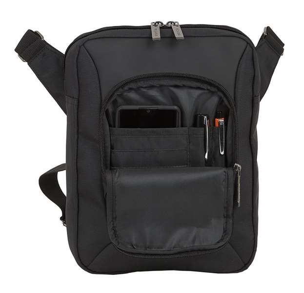 Safta Bandolera Business - Sac bandoulière pour tablette 10,6" (900D Nylon + Cuir PVC, Noir)