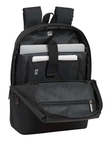 Safta Sac à dos pour ordinateur portable 14,1 pouces Business, Noir, Nylon 900D + PVC Cuir