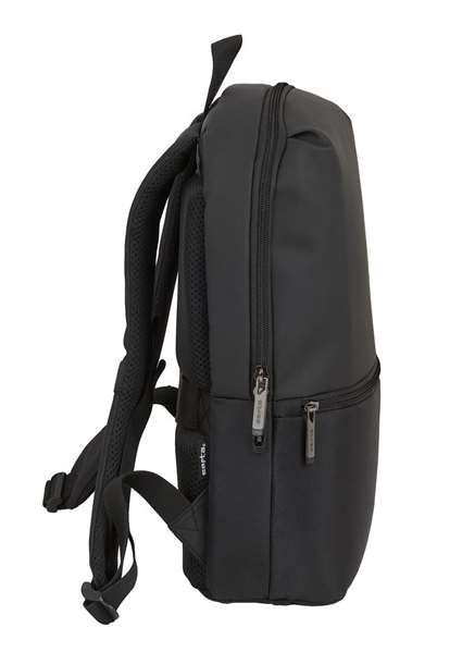 Safta Sac à dos pour ordinateur portable 14,1 pouces Business, Noir, Nylon 900D + PVC Cuir