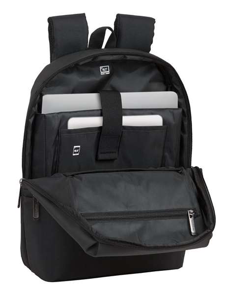 Safta Sac à dos pour ordinateur portable 14,1 pouces Business, Noir, Nylon 900D + PVC Cuir