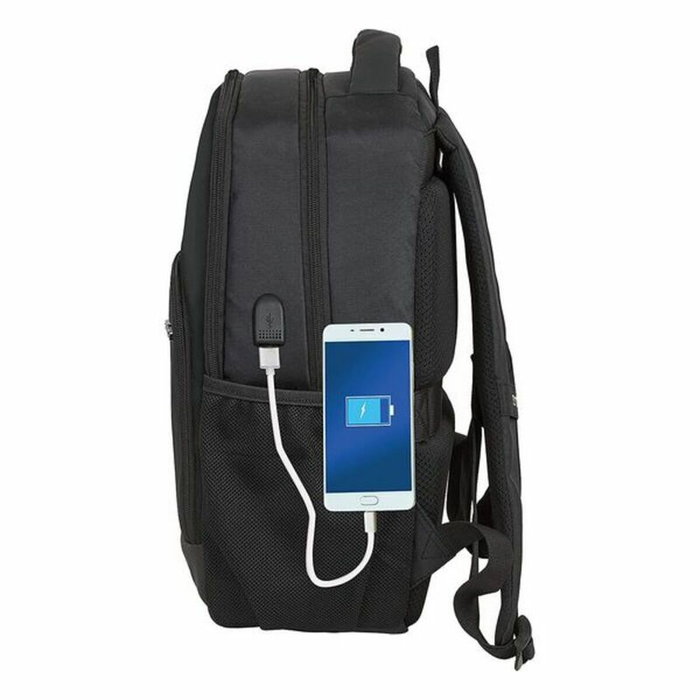 Safta SAFA Sacoche Ordinateur Portable 14,1 Pouces Affaires, Nylon 900D et Cuir PVC, Noir