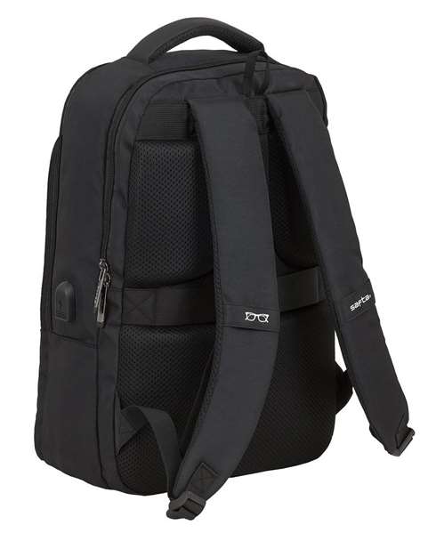 Safta Business - Sac à dos portable 15,6 pouces avec compartiment pour tablette et port USB pour ordinateur portable, nylon 900D - Noir