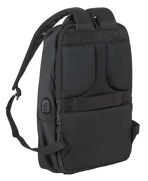 Safta Business - Sac à dos portable 15,6 pouces avec compartiment pour tablette et port USB pour ordinateur portable, nylon 900D - Noir