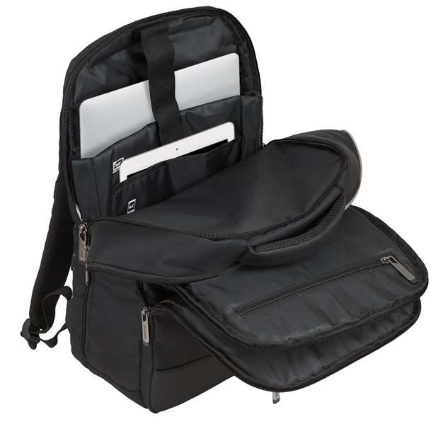 Safta Business - Sac à dos portable 15,6 pouces avec compartiment pour tablette et port USB pour ordinateur portable, nylon 900D - Noir