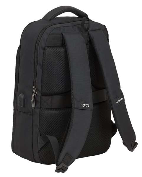 Safta Business - Sac à dos portable 15,6 pouces avec compartiment pour tablette et port USB pour ordinateur portable, nylon 900D - Noir