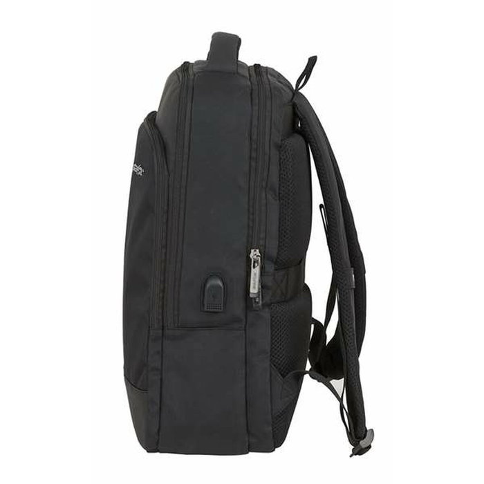 Safta Business - Sac à dos portable 15,6 pouces avec compartiment pour tablette et port USB pour ordinateur portable, nylon 900D - Noir