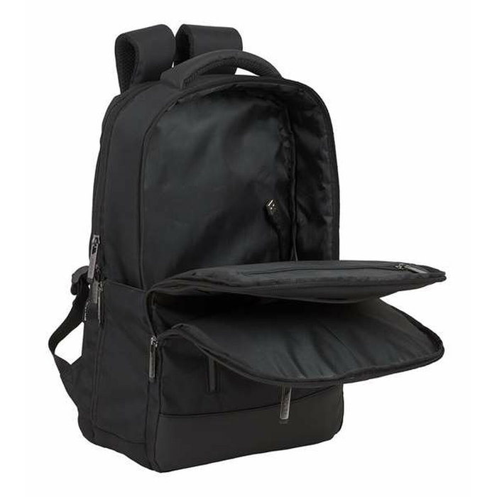 Safta Business - Sac à dos portable 15,6 pouces avec compartiment pour tablette et port USB pour ordinateur portable, nylon 900D - Noir