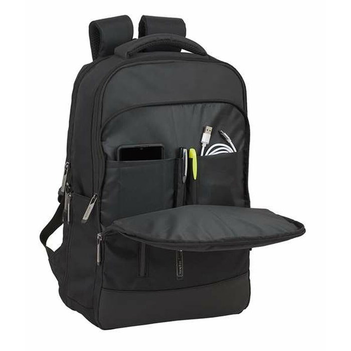 Safta Business - Sac à dos portable 15,6 pouces avec compartiment pour tablette et port USB pour ordinateur portable, nylon 900D - Noir
