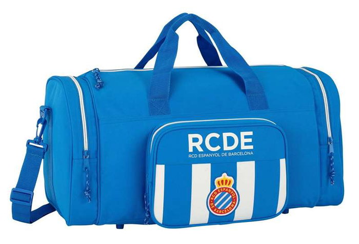 Safta - Sac de sport RCD Espanyol 55 x 26 x 27 cm - Polyester 600D - Blanc et bleu