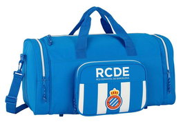 Safta - Sac de sport RCD Espanyol 55 x 26 x 27 cm - Polyester 600D - Blanc et bleu