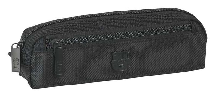 Safta Portatodo Ovalado avec Poche F.C.Barce - Porte-tout de Voyage pour Enfant (21x6x4 cm) en Polyester Renforcé, Couleur Noir, pour 3 Ans