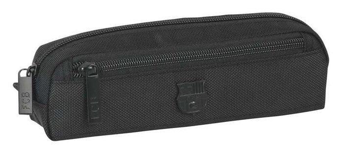 Safta Portatodo Ovalado avec Poche F.C.Barce - Porte-tout de Voyage pour Enfant (21x6x4 cm) en Polyester Renforcé, Couleur Noir, pour 3 Ans