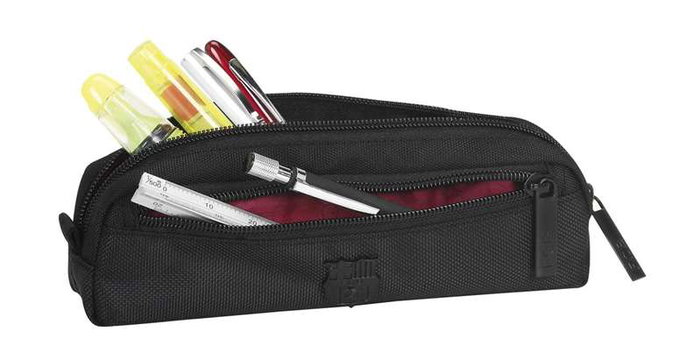 Safta Portatodo Ovalado avec Poche F.C.Barce - Porte-tout de Voyage pour Enfant (21x6x4 cm) en Polyester Renforcé, Couleur Noir, pour 3 Ans