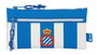 Safta Portatodo Dos Cre. Rcd Espanyol, Porte-tout 2 compartiments en polyester 600D, Langue espagnole, 22x11 cm, Blanc et Bleu, Enfant 3 ans