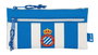 Safta Portatodo Dos Cre. Rcd Espanyol, Porte-tout 2 compartiments en polyester 600D, Langue espagnole, 22x11 cm, Blanc et Bleu, Enfant 3 ans