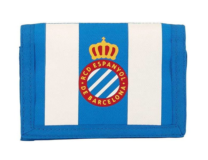 Safta Billetera Rcd Espanyol 12.5 x 9.5 cm - Portefeuille supporter polyester 600D, Blanc et Bleu