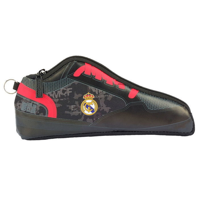 SAFTA Trousse de rangement Portatodo zapatilla Real Madrid, 24x10x2cm, un compartiment avec fermeture à glissière et anneau métallique