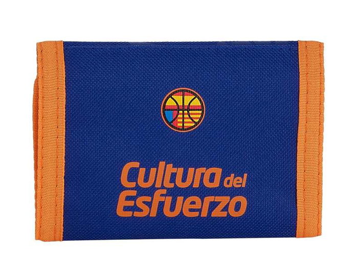 Safta Billetera Valencia Basket Portefeuille enfant 12.5 x 9.5 cm Polyester 600D Bleu et Orange, Langue Espagnol
