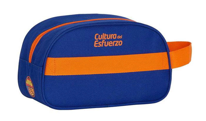Safta Nécessaire de voyage avec anse et sangle adaptable pour chariot Valencia Basket - 26 x 15 x 12 cm, Polyester 600D, Couleurs bleu et orange