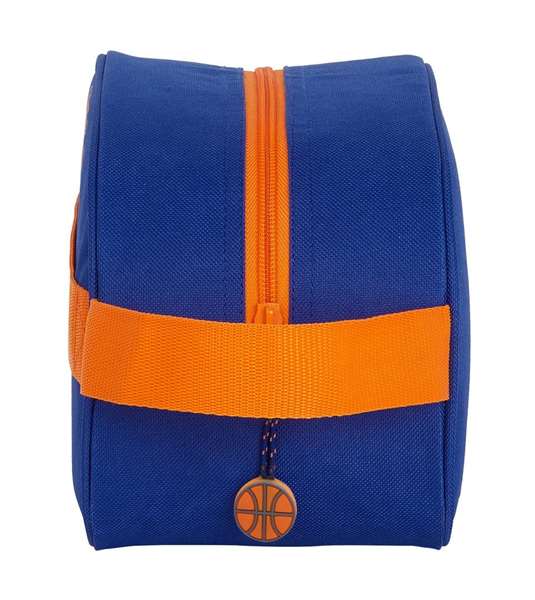 Safta Nécessaire de voyage avec anse et sangle adaptable pour chariot Valencia Basket - 26 x 15 x 12 cm, Polyester 600D, Couleurs bleu et orange