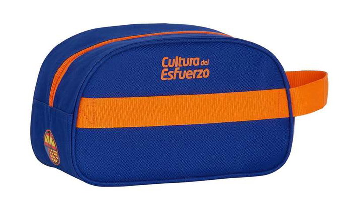 Safta Nécessaire de voyage avec anse et sangle adaptable pour chariot Valencia Basket - 26 x 15 x 12 cm, Polyester 600D, Couleurs bleu et orange