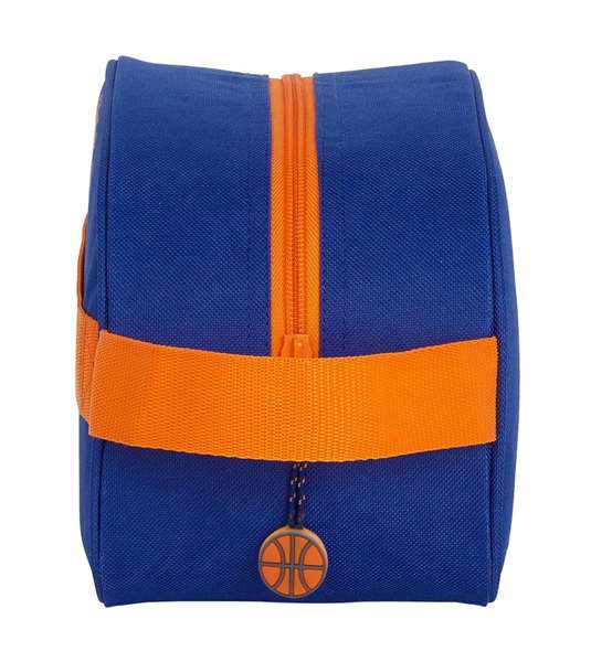 Safta Nécessaire de voyage avec anse et sangle adaptable pour chariot Valencia Basket - 26 x 15 x 12 cm, Polyester 600D, Couleurs bleu et orange