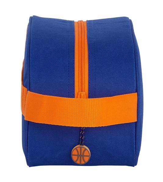 Safta Nécessaire de voyage avec anse et sangle adaptable pour chariot Valencia Basket - 26 x 15 x 12 cm, Polyester 600D, Couleurs bleu et orange