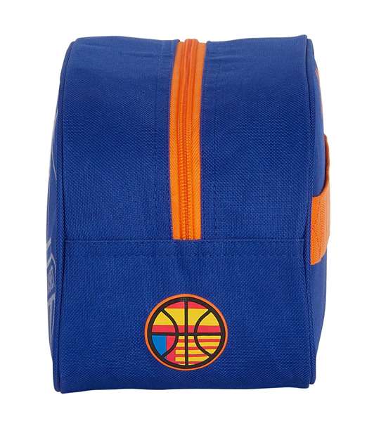 Safta Nécessaire de voyage avec anse et sangle adaptable pour chariot Valencia Basket - 26 x 15 x 12 cm, Polyester 600D, Couleurs bleu et orange