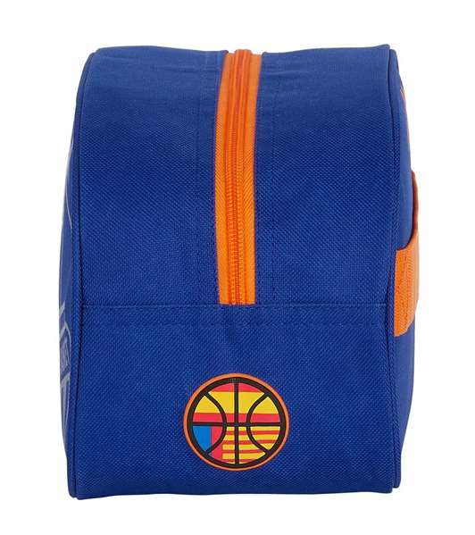 Safta Nécessaire de voyage avec anse et sangle adaptable pour chariot Valencia Basket - 26 x 15 x 12 cm, Polyester 600D, Couleurs bleu et orange