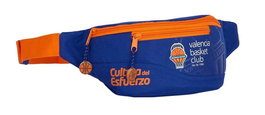 Safta Riñonera Valencia Basket 23x12x9cm - Sac banane enfant et adulte en polyester 600D - Couleurs: bleu et orange