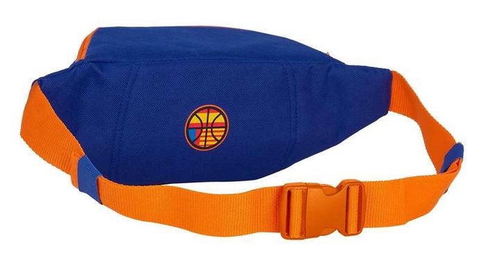 Safta Riñonera Valencia Basket 23x12x9cm - Sac banane enfant et adulte en polyester 600D - Couleurs: bleu et orange