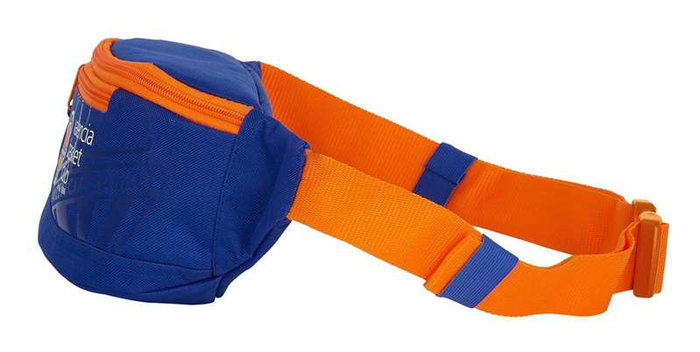 Safta Riñonera Valencia Basket 23x12x9cm - Sac banane enfant et adulte en polyester 600D - Couleurs: bleu et orange