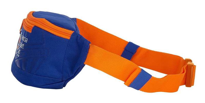 Safta Riñonera Valencia Basket 23x12x9cm - Sac banane enfant et adulte en polyester 600D - Couleurs: bleu et orange