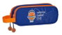 Safta Portatodo Doble Valencia Basket 21x8x6cm - Porte-tout double, polyamide 600D pour enfants, 3 ans, bleu et orange