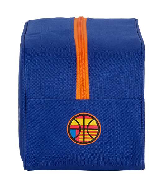 Safta - Organisateur de chaussures pour enfants en polyester 600D - Valencia Basket 29x15x14 cm - Bleu et orange