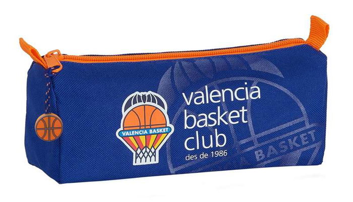 Safta Portatodo Valencia Basket, Sac de Sport Enfant 21 * 8 * 7 cm en Polyester 600D, Couleurs Bleu et Orange, Âge Recommandé 3 Ans