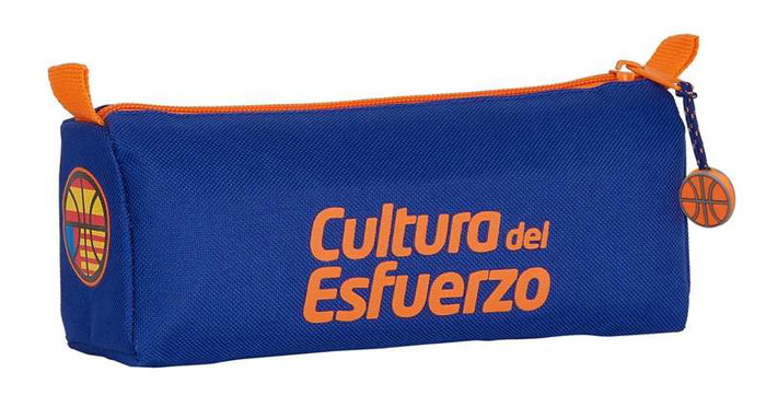 Safta Portatodo Valencia Basket, Sac de Sport Enfant 21 * 8 * 7 cm en Polyester 600D, Couleurs Bleu et Orange, Âge Recommandé 3 Ans