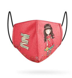 Safta Masque Gorjuss Every Summer Rouge pour enfants 10-12 ans, taille vêtement incluse, âge recommandé 6-12 ans
