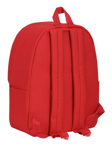 Safta Sac à dos pour ordinateur portable 14,1 pouces, couleur rouge, design envoyé aléatoirement, en polyester 600D