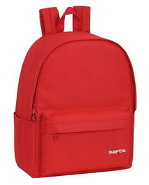 Safta Sac à dos pour ordinateur portable 14,1 pouces, couleur rouge, design envoyé aléatoirement, en polyester 600D